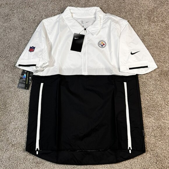Nike Pittsburgh Steelers On Field Pullover Shirt White Black Men’s Size Small - Picture 1 of 6